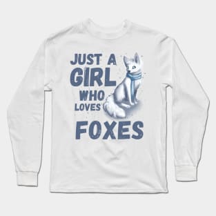 Just a girl who foxes cute colorful fox Long Sleeve T-Shirt